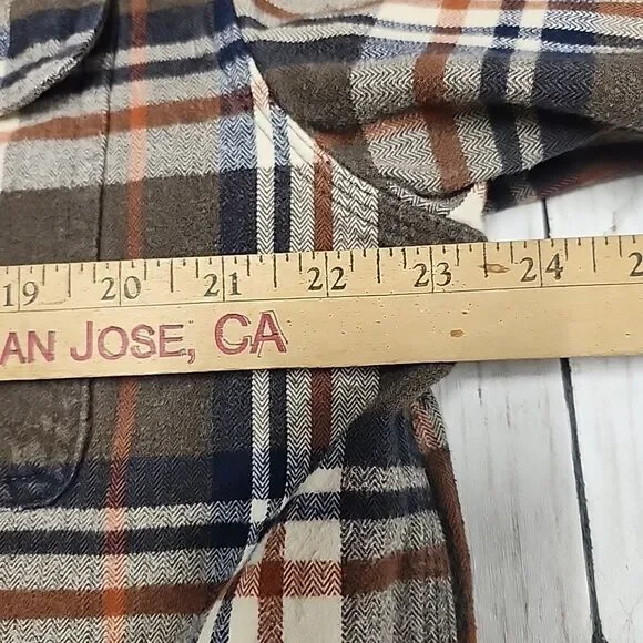 Carhartt Loose Fit Heavyweight Flannel Shirt Mens L Brown Plaid Long Sleeve - Picture 5 of 11